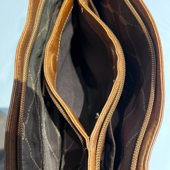 Derek Alexander designer shoulder leather purse W x H x D = 14" x 10" x 3.5" - Picture 9 of 14